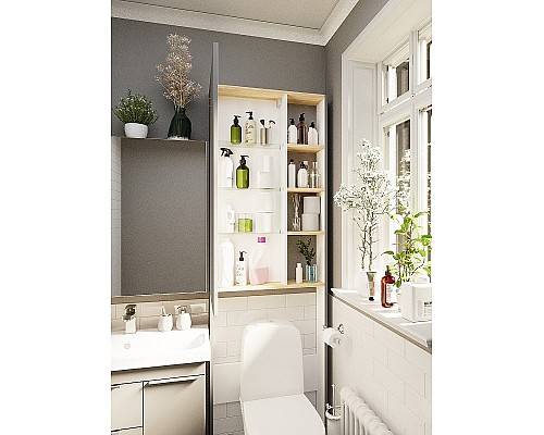 Шкаф пенал 1MarKa Gaula 60Н У92548 над унитазом Графит матовый