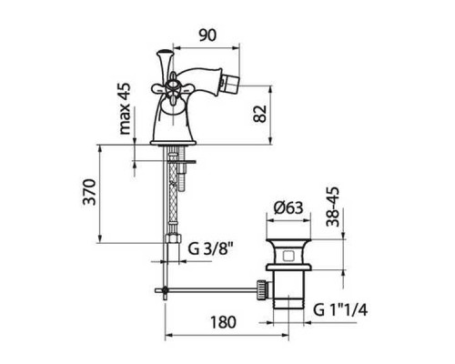 Смеситель для биде Webert Ottocento OT710102015