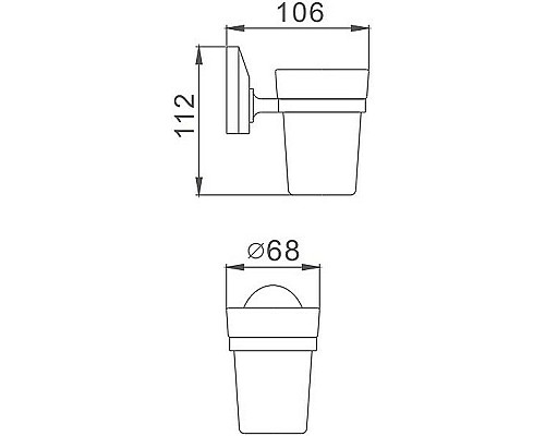 Стакан для зубных щеток Haiba HB1606 Хром