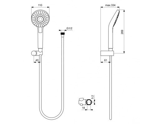 Душевая система Ideal Standard Ceraflex BC447AA Хром