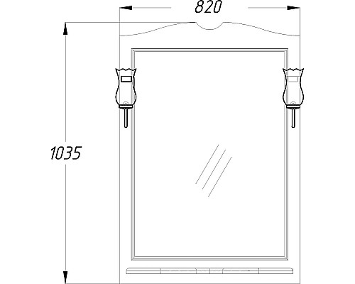 Зеркало Opadiris Клио 85 00-00003086 Белое матовое