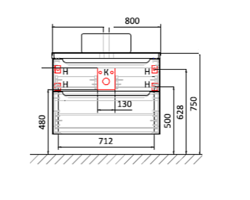Столешница под раковину Jorno Wood 80 Wood.06.80/DW Темное дерево