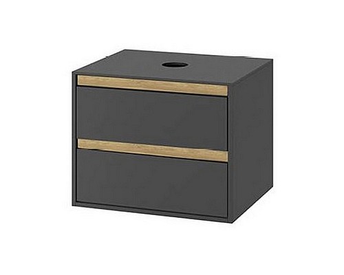 Тумба под накладную раковину Excellent Tuto 60 см серый/дуб, 2 ящика