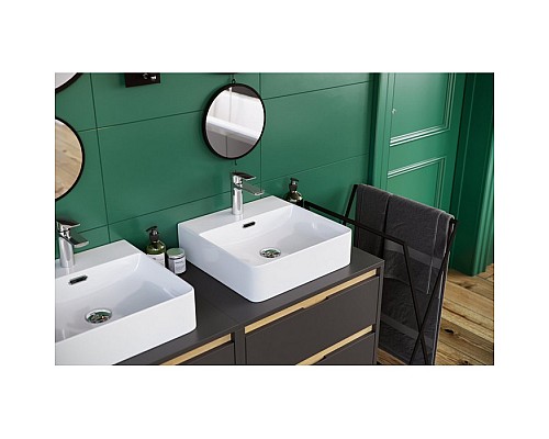 Тумба под накладную раковину Excellent Tuto 60 см серый/дуб, 2 ящика