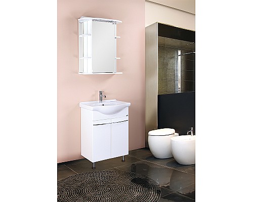 Зеркальный шкаф Onika Глория 65.02 L 206506 с подсветкой Белый