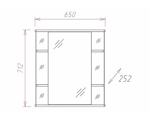 Зеркальный шкаф Onika Глория 65.02 L 206506 с подсветкой Белый