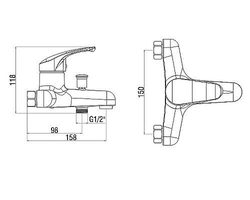 Смеситель для ванны Orange OneLife P01-100cr Хром