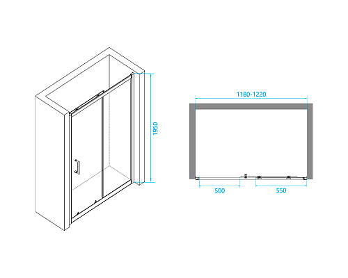 Душевая дверь RGW Passage PA-14 W 120 41081412-15 профиль Белый стекло прозрачное