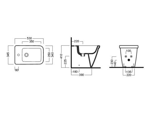 Биде Hatria Erika Pro Q YXHU Белое