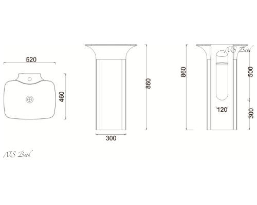 Раковина из искусственного камня NSBath NSF-52460G глянцевая