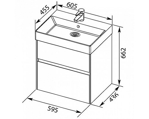 Тумба под раковину Aquanet Бруклин 60 203958 подвесная Белая 203958