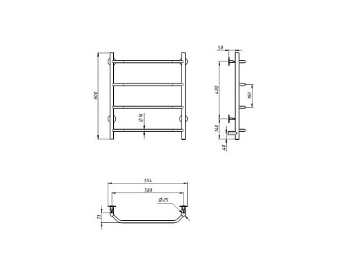 Полотенцесушитель электрический Тругор Пэк6/6050