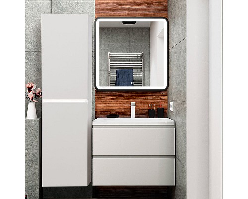 Шкаф пенал Art&Max AM-Bianchi-1500-2A-SO-BL подвесной Белый глянец