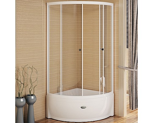 Душевой уголок Radomir 90x90 1-03-1-0-0-0020 с поддоном профиль Белый стекло прозрачное