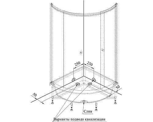 Душевой уголок Radomir 90x90 1-03-1-0-0-0020 с поддоном профиль Белый стекло прозрачное