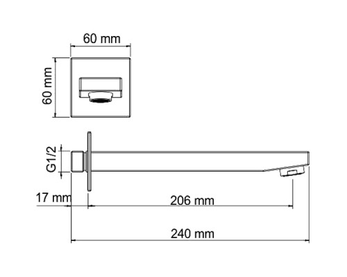 Излив для смесителя WasserKRAFT A220 Черный матовый