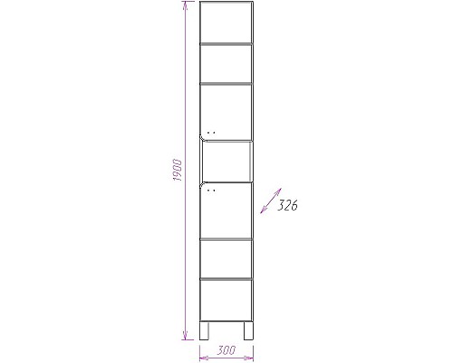 Шкаф пенал Onika Стиль 30.10 403048 Белый Ясень шимо светлый