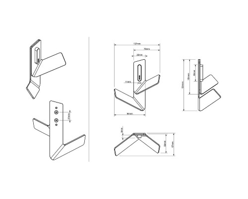 Двойной крючок Sonia Flama 188406 Черный матовый