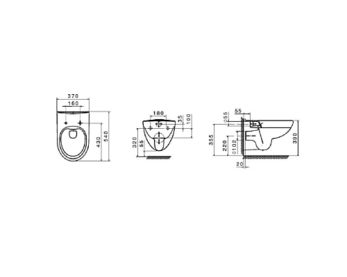 Комплект унитаза с инсталляцией Roca Victoria Pack Rimless 893105010 с сиденьем Микролифт без клавиши смыва
