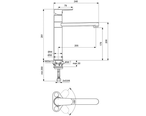 Смеситель для кухни Ideal Standard Cerafine Model O BC501AA Хром
