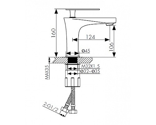 Смеситель для раковины KAISER Star 02011-2