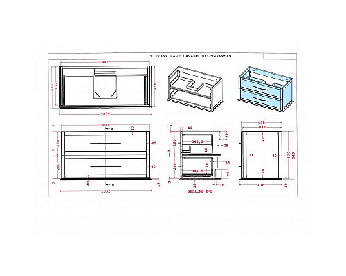 База под раковину Cezares 54951