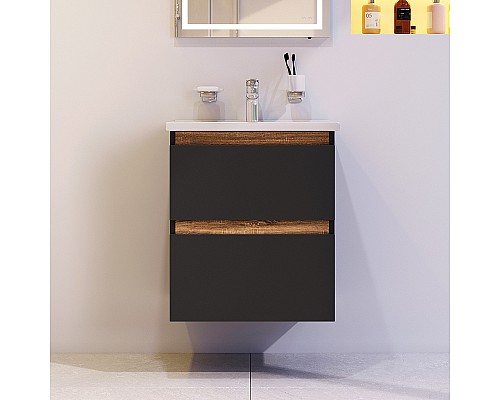 Тумба под раковину AM.PM X-Joy 55 M85AFHX0552BM подвесная Черная матовая