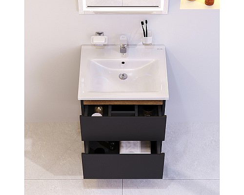 Тумба под раковину AM.PM X-Joy 55 M85AFHX0552BM подвесная Черная матовая