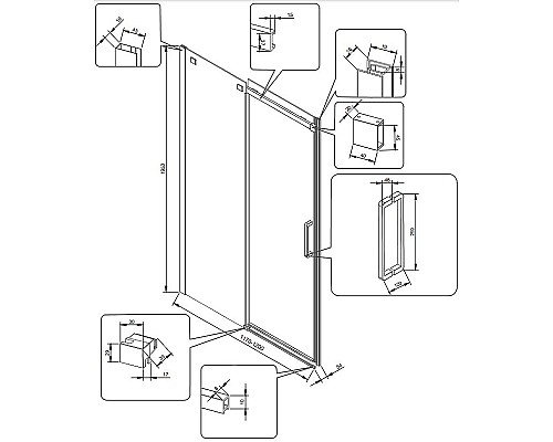 Душевая дверь Veconi Vianno VN-70 120 VN70-120-01-19C4 Черный матовый