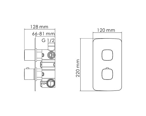 Смеситель для душа WasserKRAFT Naab 8644 Thermo с термостатом Хром