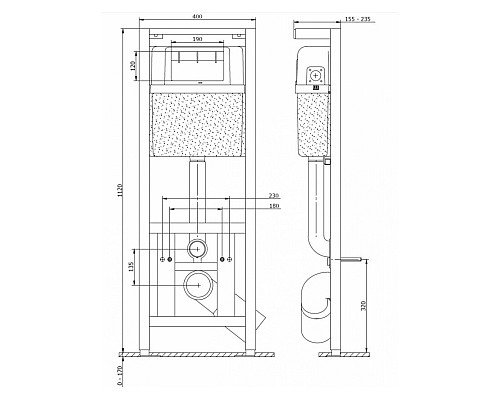 Инсталляция Cersanit Link IN-MZ-LINK_PRO для унитаза без клавиши смыва