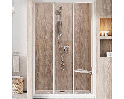 Душевая дверь Ravak Supernova ASDP3-130 00VJ01R2Z1 профиль Белый стекло Transparent