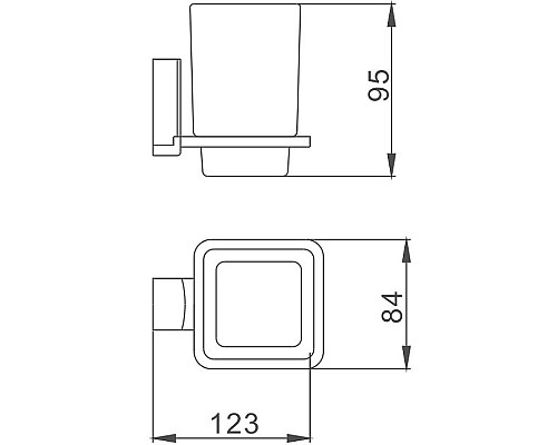 Стакан для зубных щеток Haiba HB8806 Хром