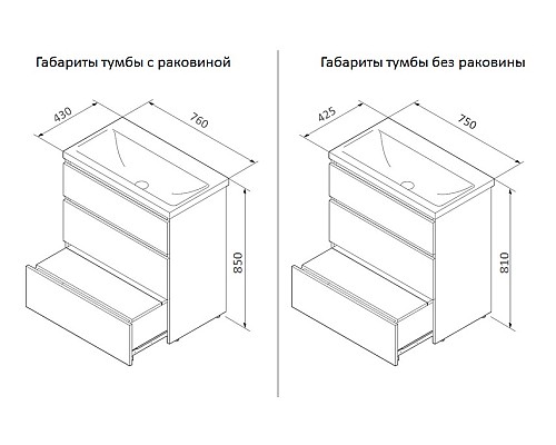 База под раковину напольная AM.PM Gem S M91FSX0752OF 750 мм