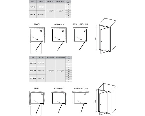 Душевая дверь Ravak Pivot 03G70300Z1 90 чёрный прозрачный