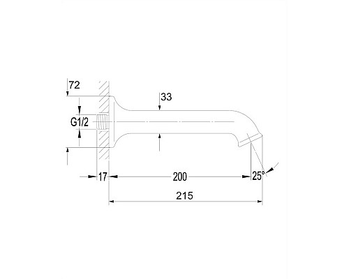 Излив настенный Omnires Z22CR хром