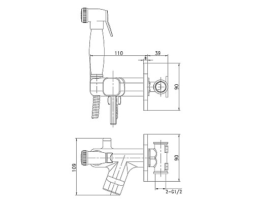 Гигиенический душ со смесителем Lemark Solo LM7165BL Черный