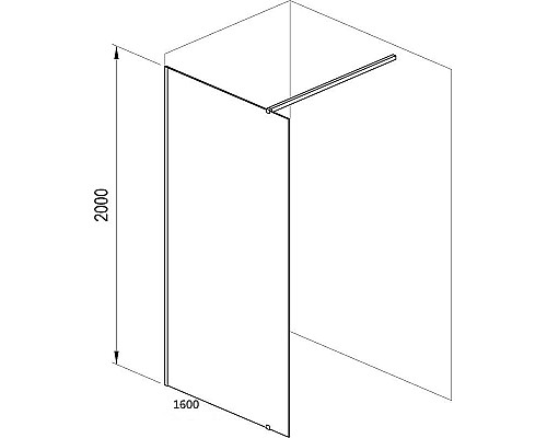 Душевая перегородка Ravak Walk-In Wall 160 GW9WS0300Z1 профиль Черный стекло Transparent