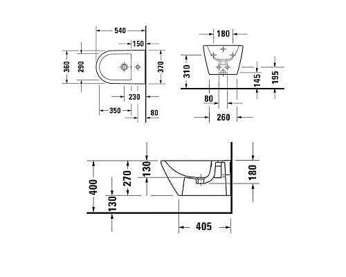 Биде Duravit D-Neo 2294150000 подвесное Белый