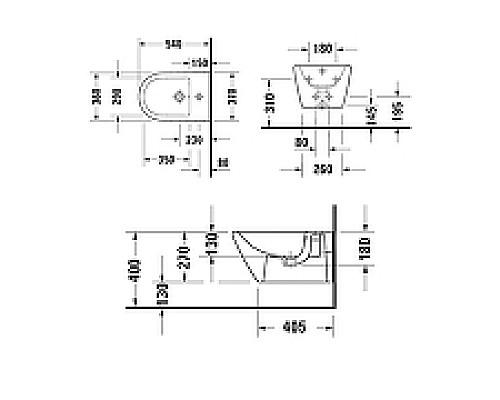 Биде Duravit D-Neo 2294150000 подвесное Белый