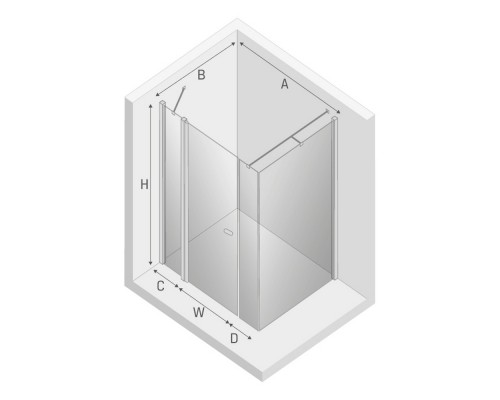 Душевое ограждение NEW TRENDY NEW SOLEO 110x110x195 (хром)