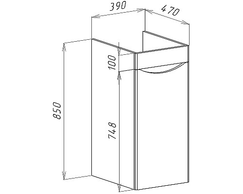 Тумба под раковину Bellezza Олиссия 100 R 4639417661427 Серая