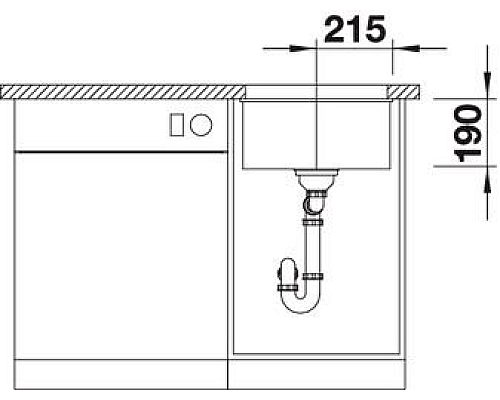 Кухонная мойка Blanco Subline 400-U 523423 Темная скала