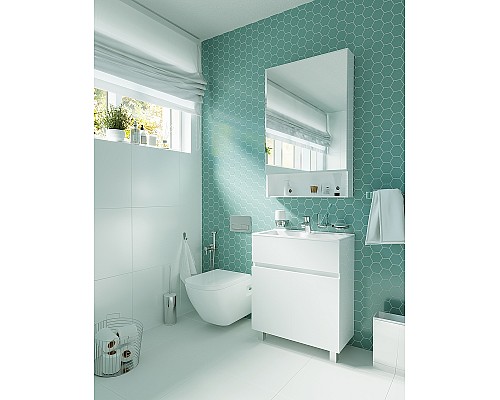 Тумба с раковиной 1MarKa Mira 60Н У83301 Белый глянец