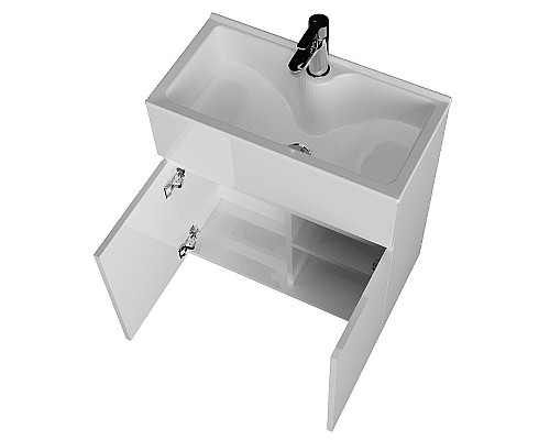 Тумба с раковиной 1MarKa Mira 60Н У83301 Белый глянец