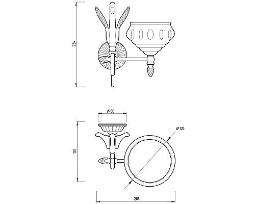 Мыльница Migliore Luxor 26116 Золото