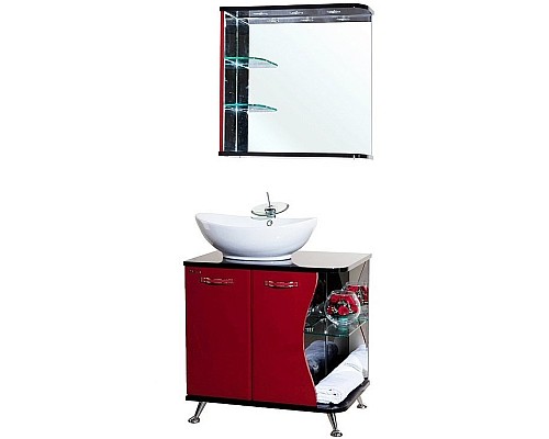 Зеркало Bellezza Рио 70 L 4613611062211 с подсветкой Черное Красное