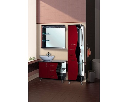 Зеркало Bellezza Рио 70 L 4613611062211 с подсветкой Черное Красное