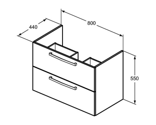 Тумба под раковину Ideal Standard Tempo 80 E3242WG подвесная Белая глянцевая