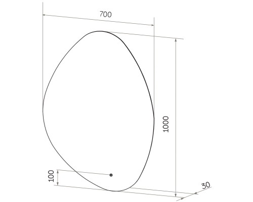 Зеркало Sintesi Estro 70 SIN-SPEC-ESTRO-VERTIC-70 с подсветкой с сенсорным выключателем